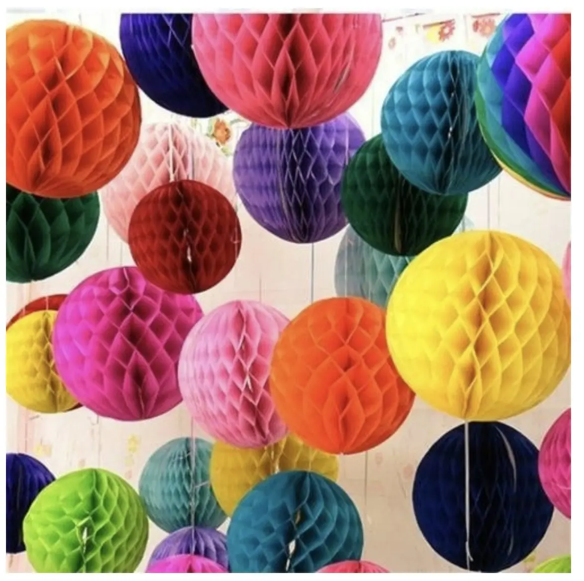 12x HONEYCOMB BALL Tissue Paper Ball Lantern Decor Wedding Party Birthday Bulk