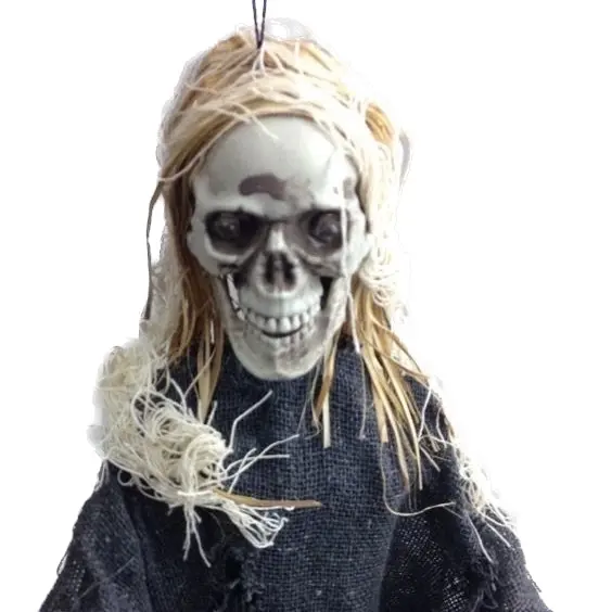 HALLOWEEN Moving Skeleton Skull Creepy Sound Activated Hanging Prop Scary Witch