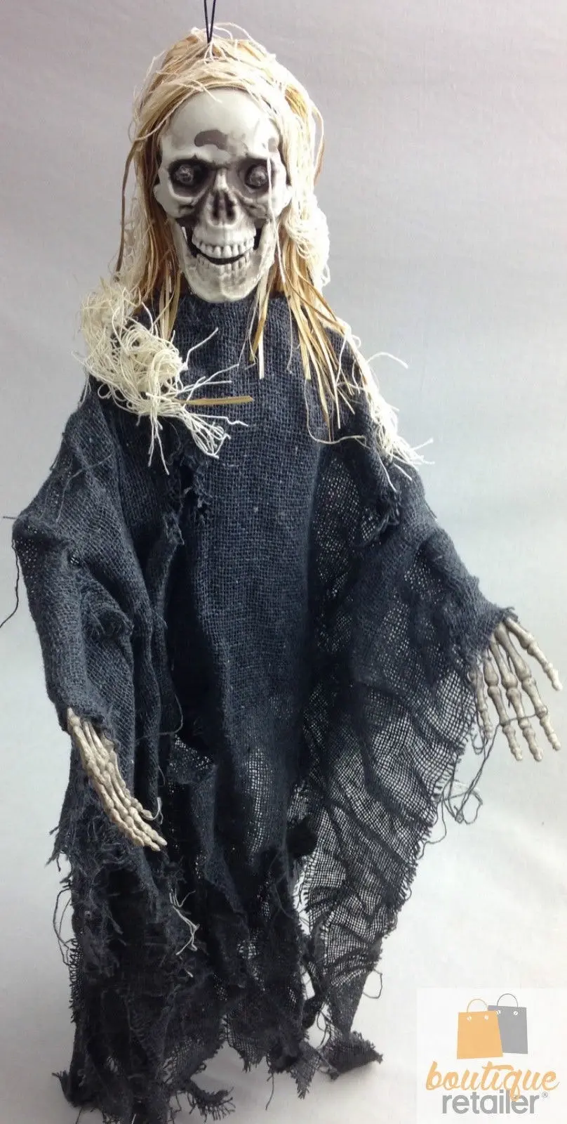 HALLOWEEN Moving Skeleton Skull Creepy Sound Activated Hanging Prop Scary Witch