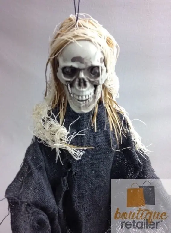 HALLOWEEN Moving Skeleton Skull Creepy Sound Activated Hanging Prop Scary Witch