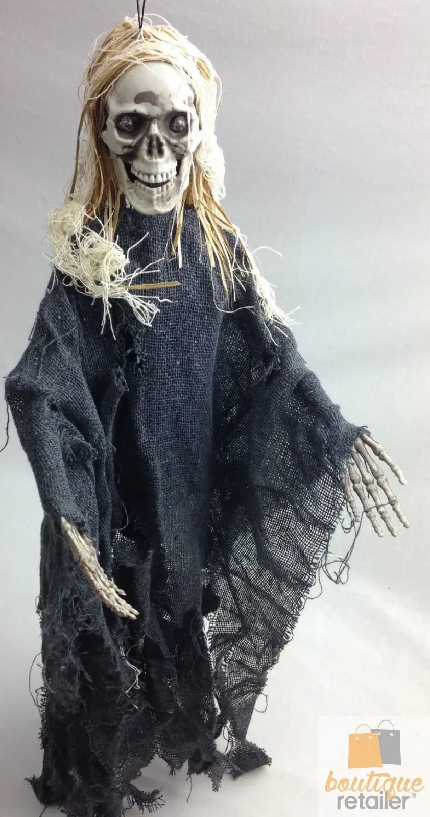 HALLOWEEN Moving Skeleton Skull Creepy Sound Activated Hanging Prop Scary Witch