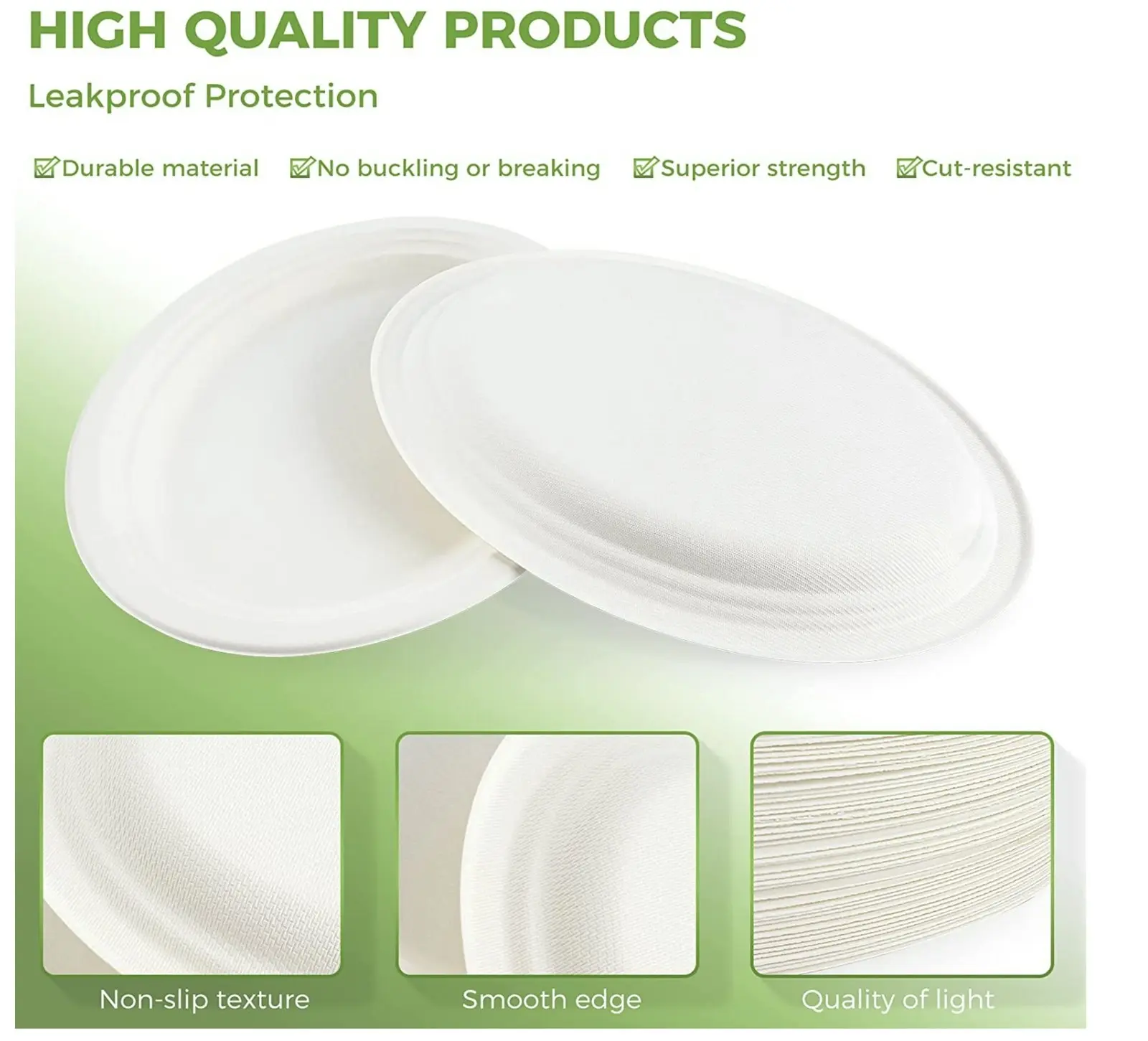 360pcs Large Oval Plates Disposable Sugarcane Party Catering Bulk (32x25cm)