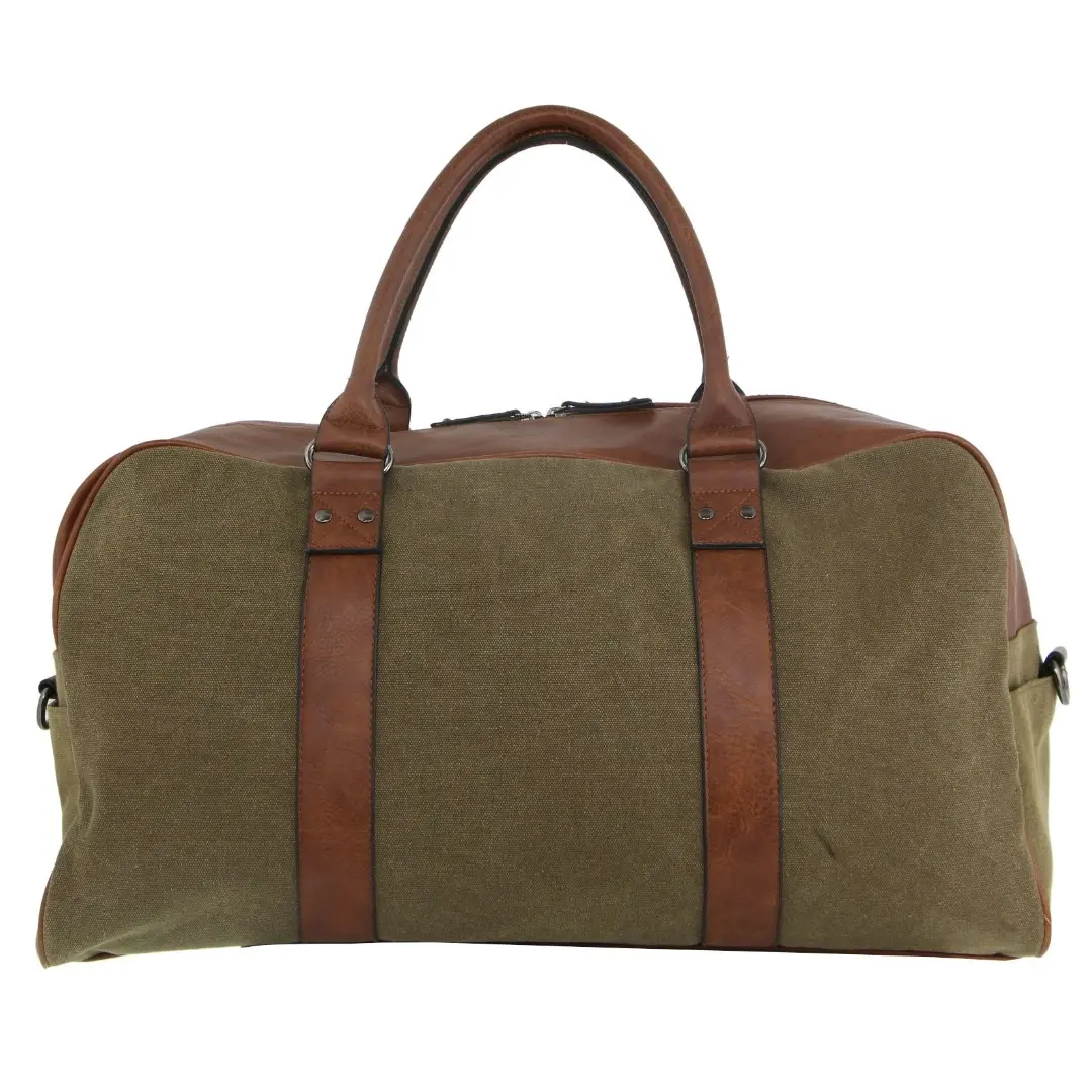 Pierre Cardin Mens Canvas Travel Overnight Bag Business Luggage Duffel Weekend - Brown