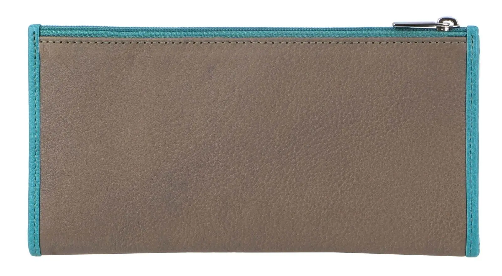 Pierre Cardin Italian Genuine Leather Ladies Wallet - Taupe/Turquiose