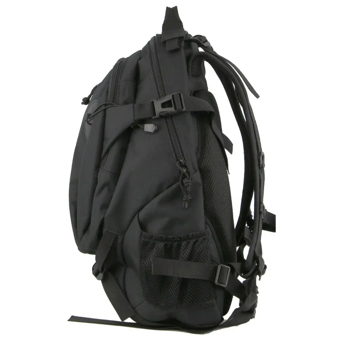 Pierre Cardin Mens Backpack Shoulder Bag Adventure Travel Casual Outdoor - Black