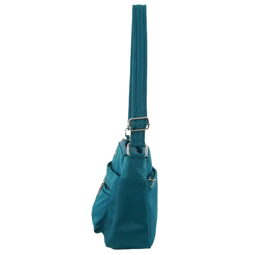 2 Pc Set Pierre Cardin Rfid Cross Body Bag Slash Proof - Wine & Turquoise