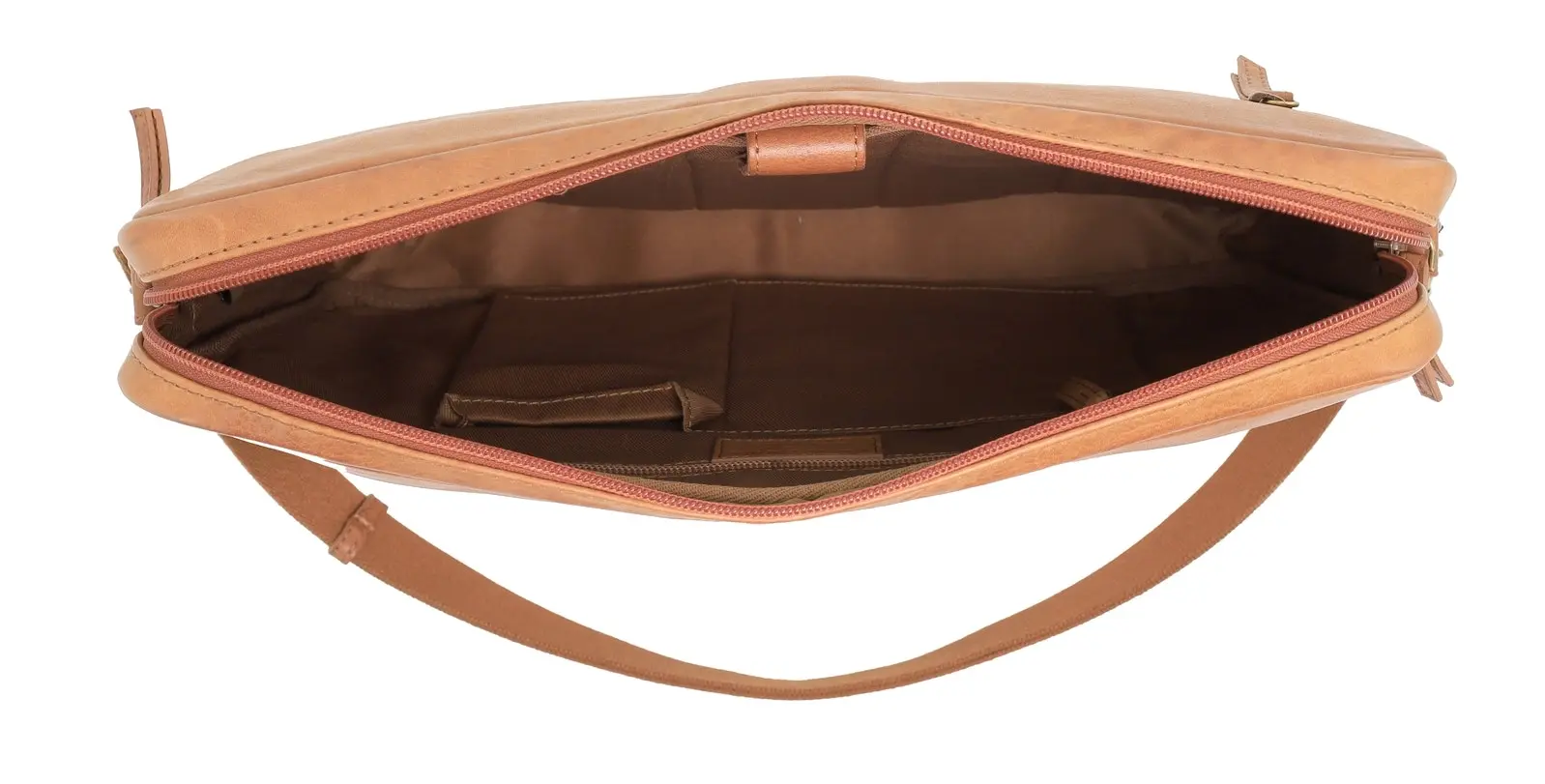 Pierre Cardin 13" Italian Leather Laptop Computer Business Bag in Cognac