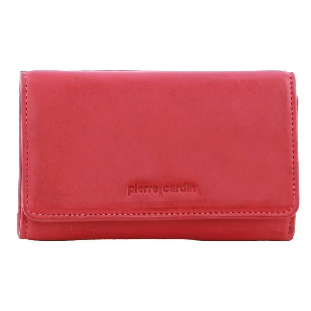 Pierre Cardin Womens Soft Italian Leather RFID Purse Wallet Rustic - Pink