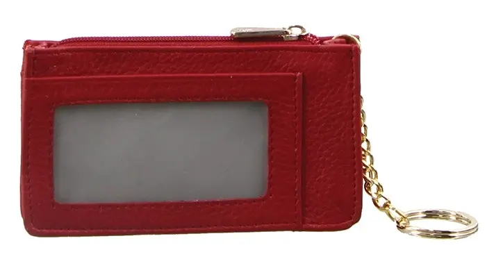 Pierre Cardin Womens Soft Italian Leather Coin Purse Holder Wallet - Red