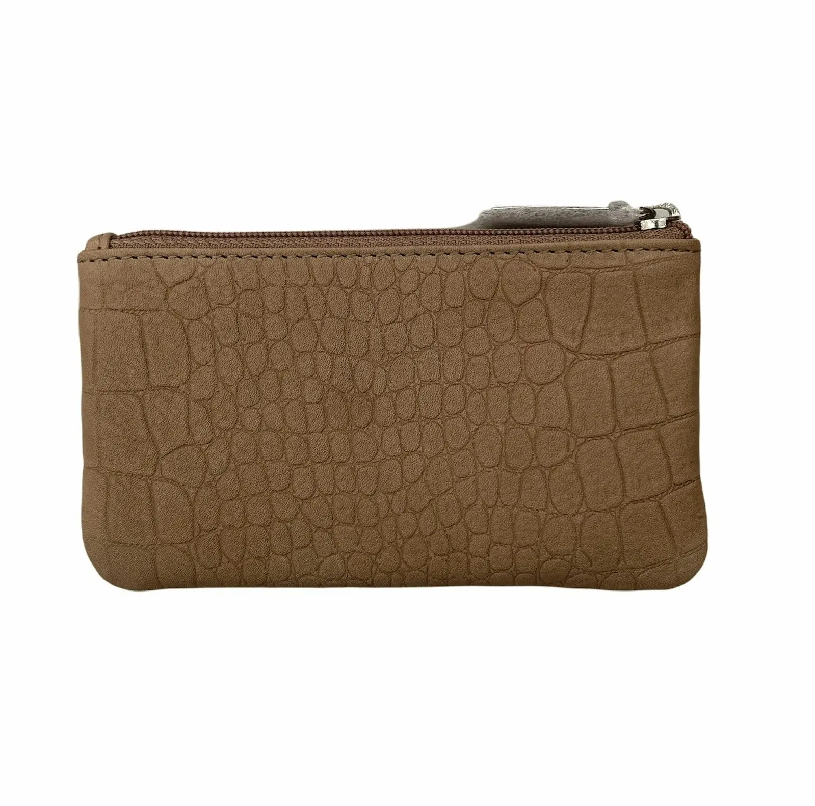 Pierre Cardin Ladies Womens Genuine Leather RFID Coin Purse Wallet - Taupe (Croc)