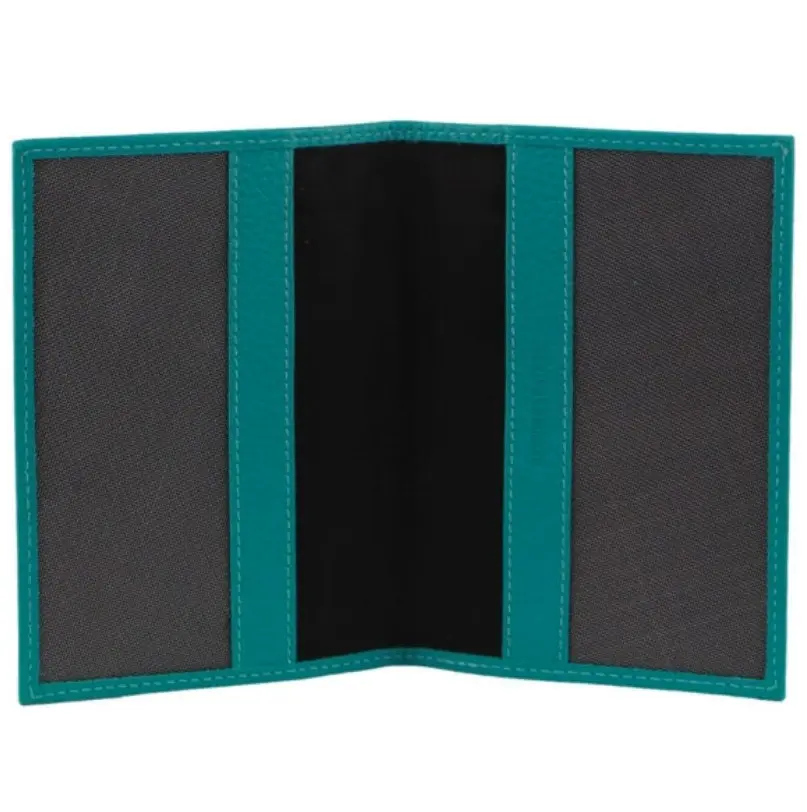 Pierre Cardin Slim Leather Passport Wallet Holder RFID Case Cover - Turquoise