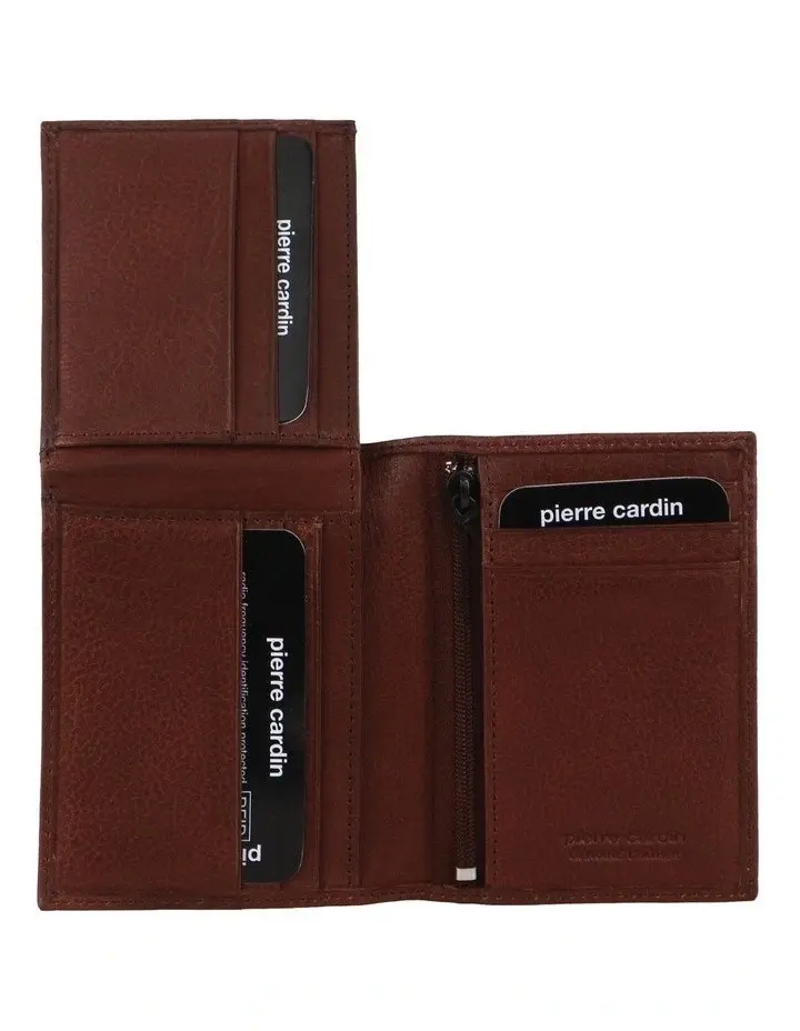 Pierre Cardin Mens Rustic Genuine Leather Wallet RFID in Brown