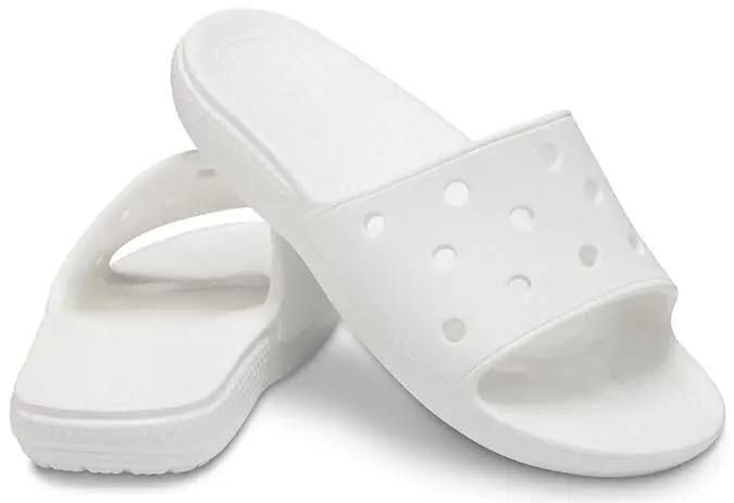 Crocs Mens Classic Slide Sandals Flip Flops Thongs - White