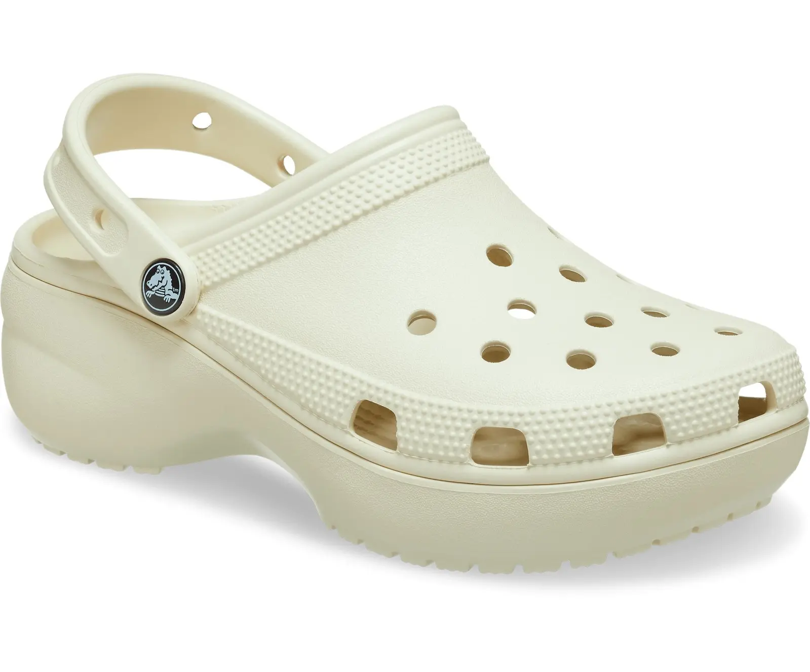 Crocs Womens Classic Platform Clog Sandals Slip On Shoes - Bone