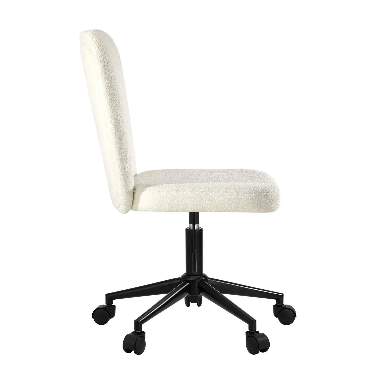 Oikiture High Back Armless Home Office Chair Boucle White&Black