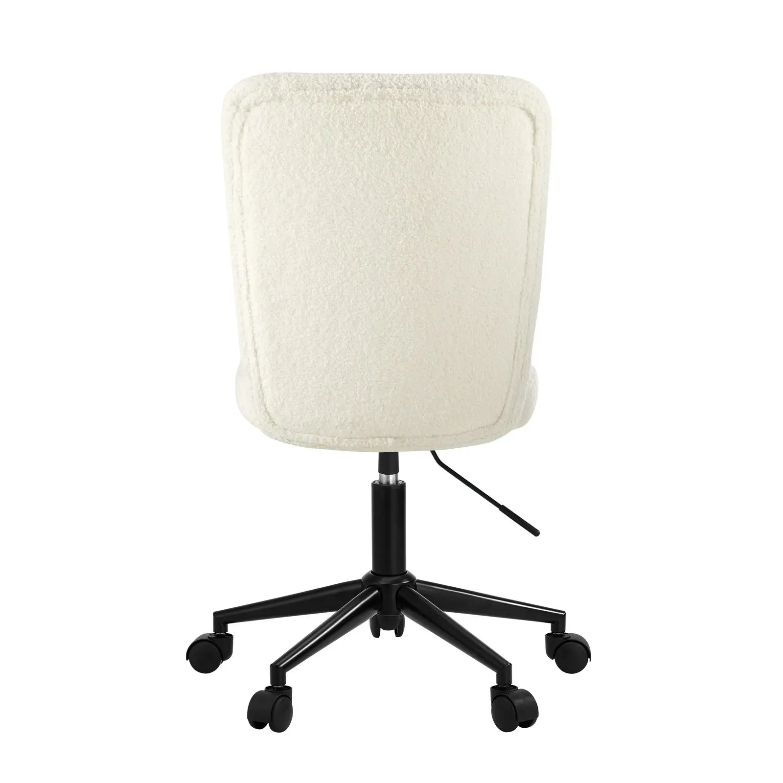 Oikiture High Back Armless Home Office Chair Boucle White&Black