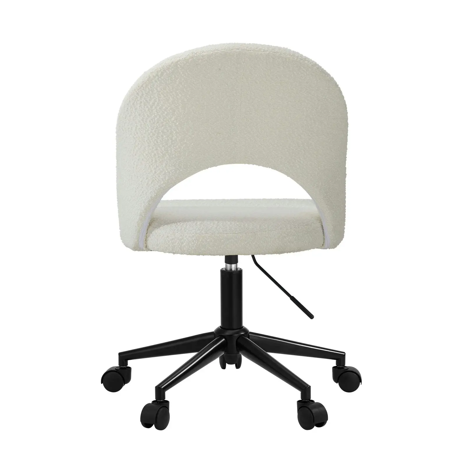 Oikiture High Back Hollow Armless Home Office Chair Boucle White&Black