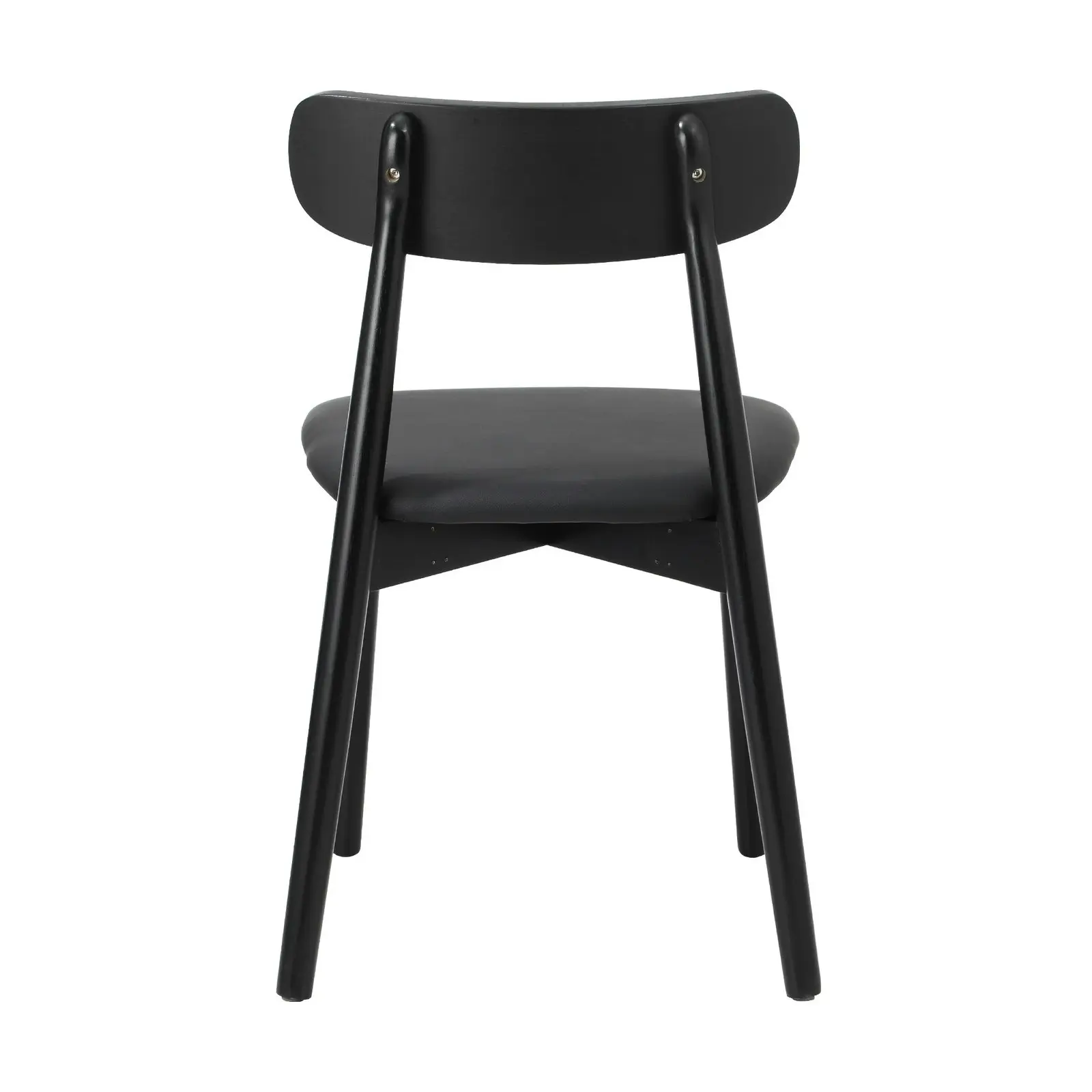 Oikiture 4x Dining Chairs Kitchen Chair PU Leather Solid Wood Cafe Lounge Black