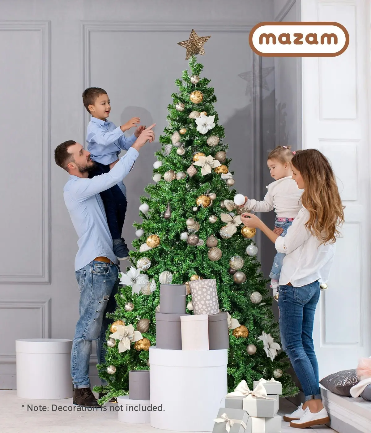 Mazam Christmas Tree 2.4M 8FT Xmas Trees Decorations Green 1400 Tips