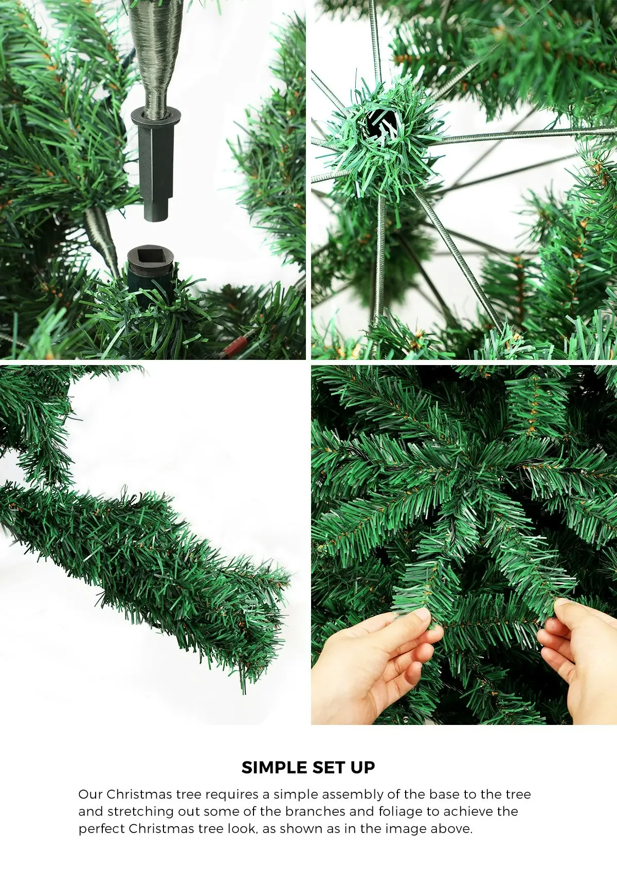 Mazam Christmas Tree 1.8M 6FT Xmas Trees Decorations Green 800 Tips