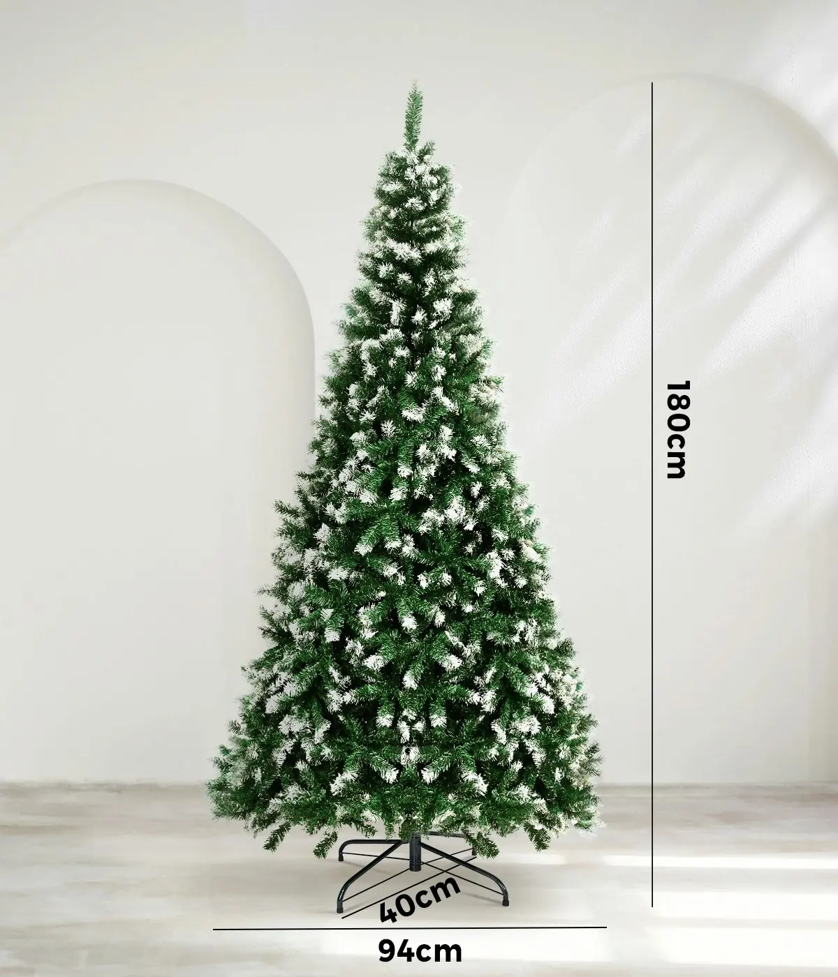 Mazam Christmas Tree 1.8M 6FT Xmas Trees Snowy Decorations Green 800 Tips