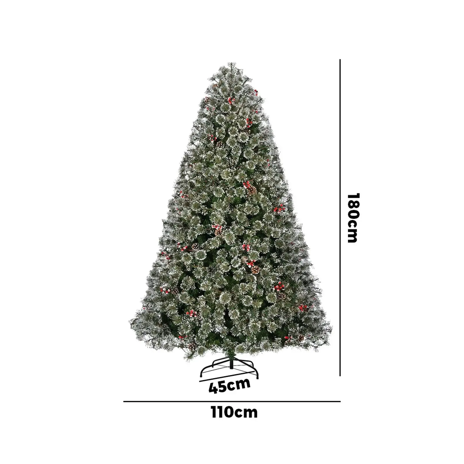 Mazam LED Christmas Tree 6FT 1.8M Xmas Trees Decorations w/ Ornament Green White