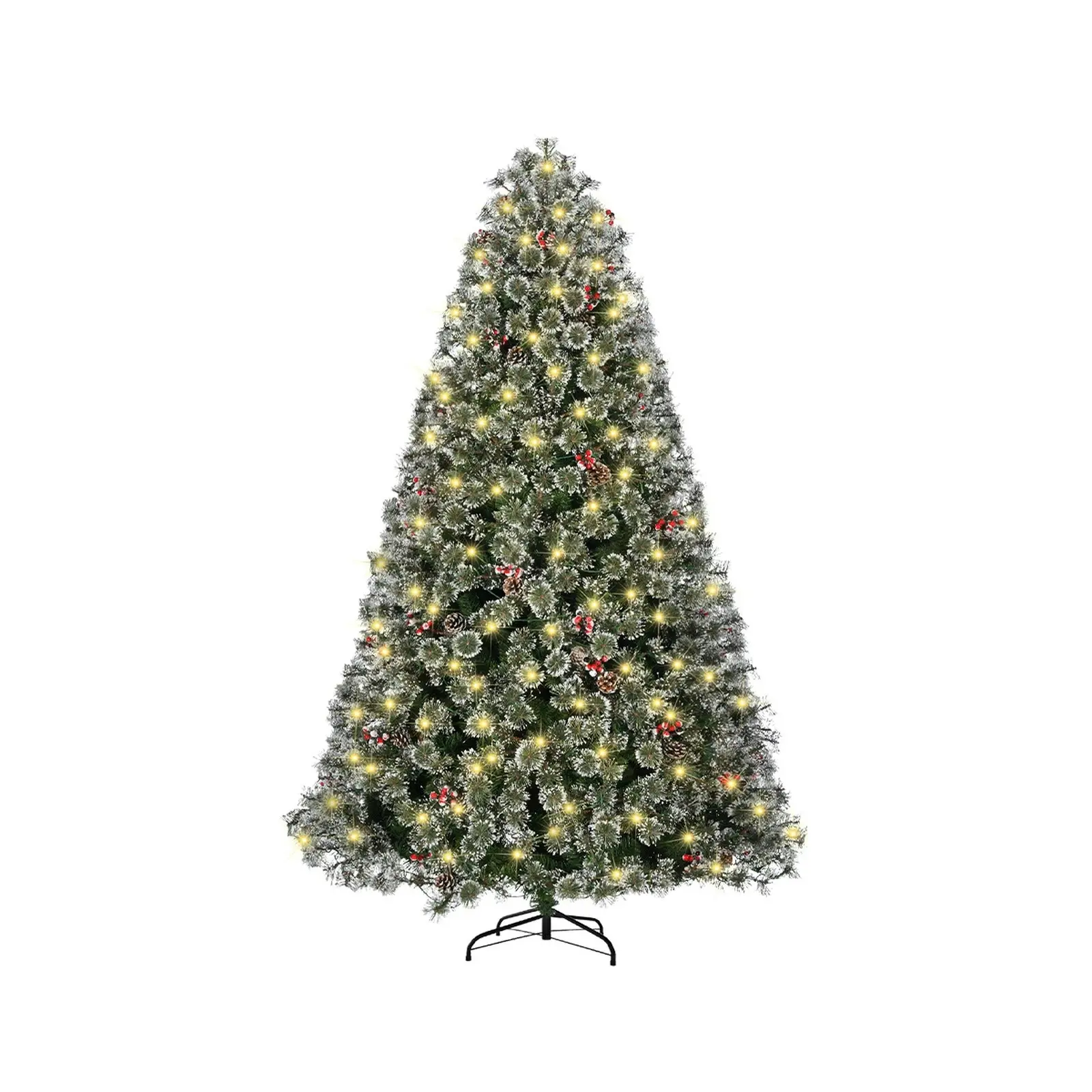 Mazam LED Christmas Tree 6FT 1.8M Xmas Trees Decorations w/ Ornament Green White