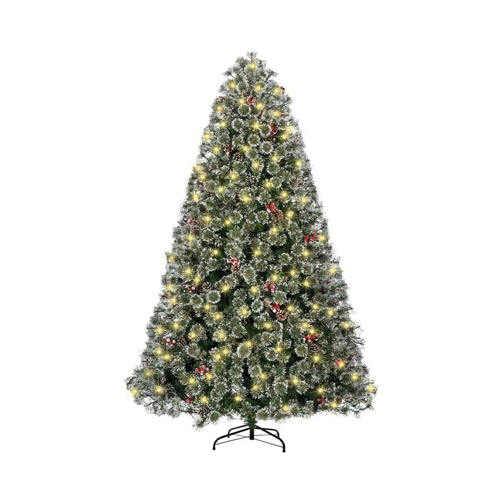 Mazam LED Christmas Tree 7FT 2.1M Xmas Trees Decorations w/ Ornament Green White