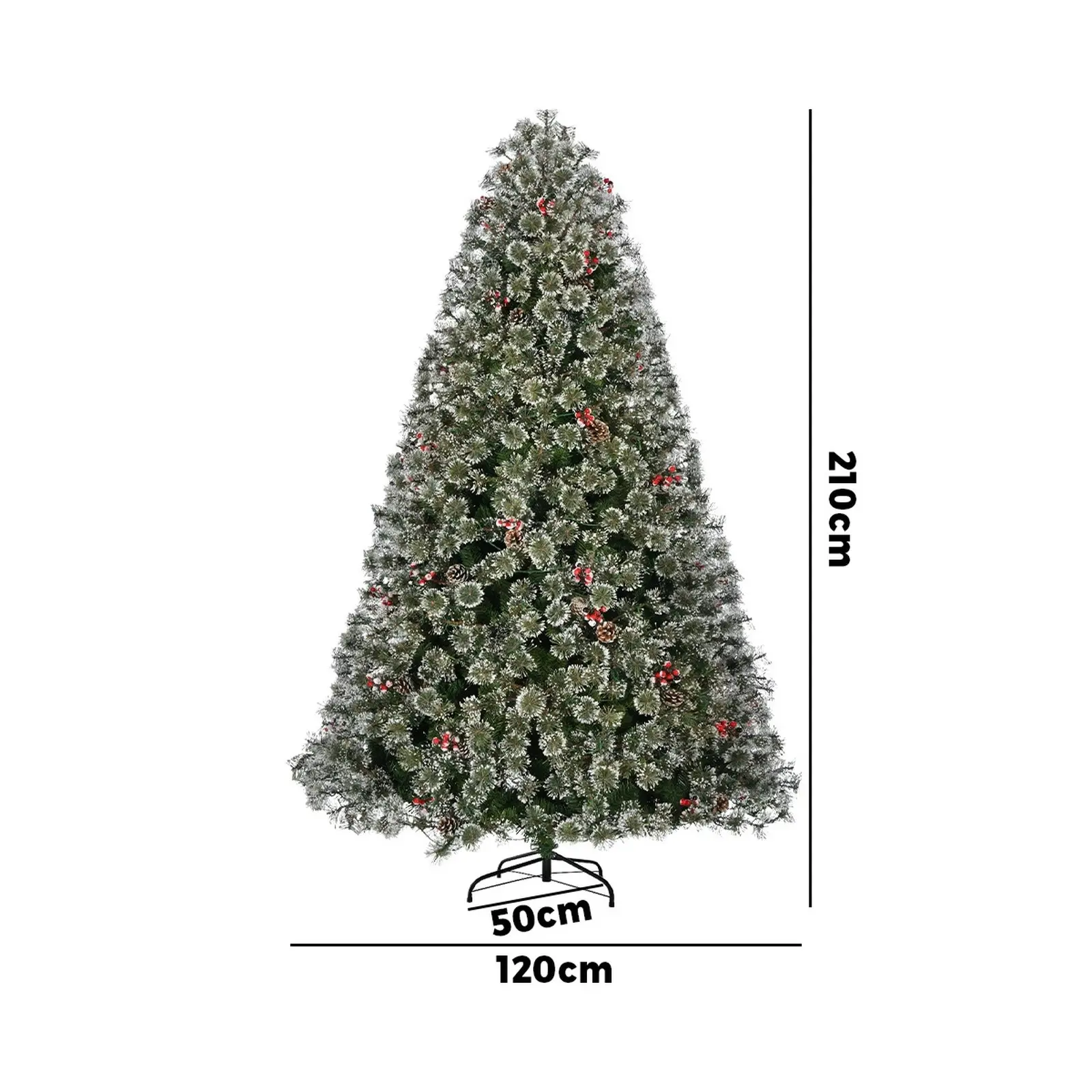 Mazam LED Christmas Tree 7FT 2.1M Xmas Trees Decorations w/ Ornament Green White