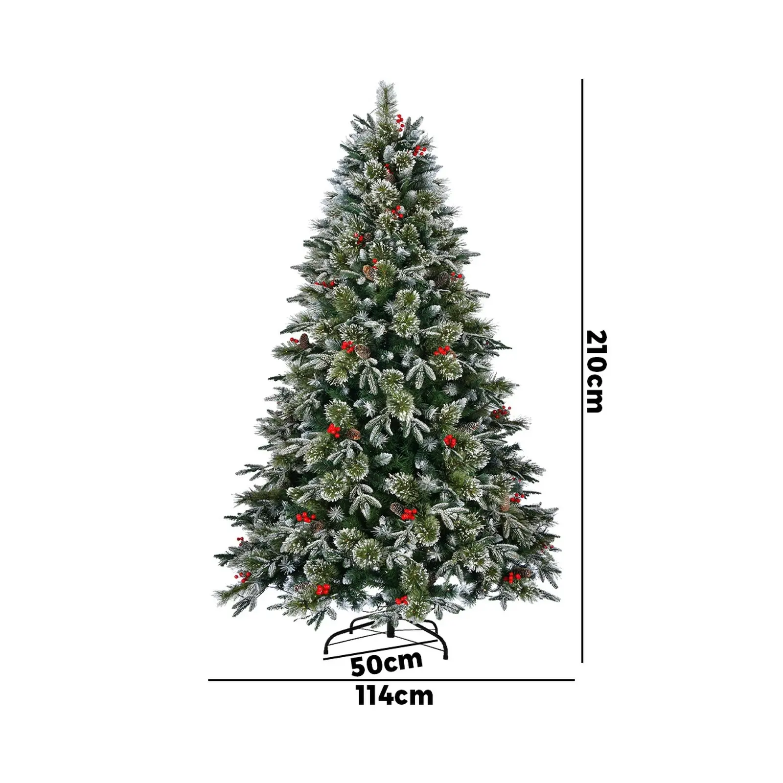 Mazam 2PCS LED Christmas Tree 2.1M 7FT Xmas Decorations w/ Ornaments 1210 Tips