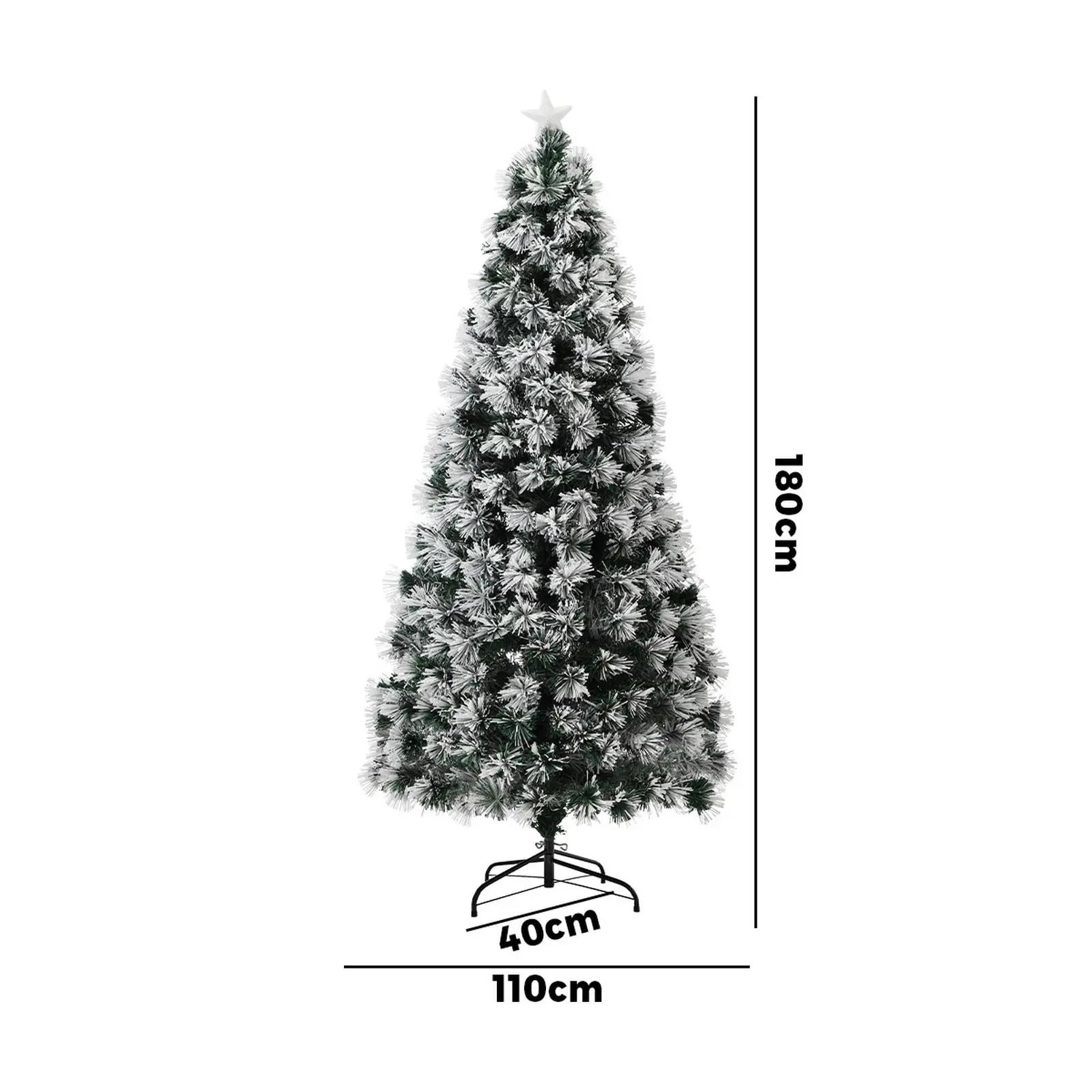 Mazam 2PCS LED Christmas Tree 1.8M 6FT Xmas trees Optic Fibre Snow Multi Colour