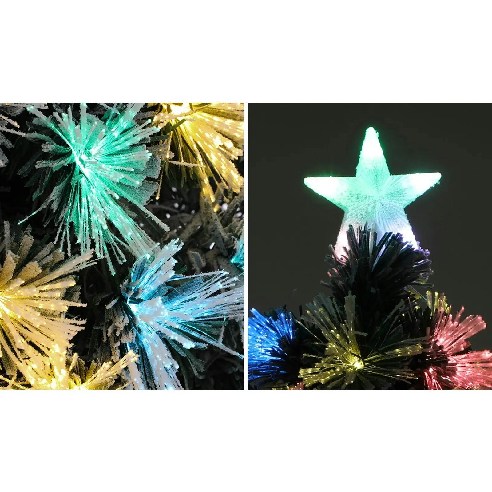 Mazam 2PCS LED Christmas Tree 1.8M 6FT Xmas trees Optic Fibre Snow Multi Colour