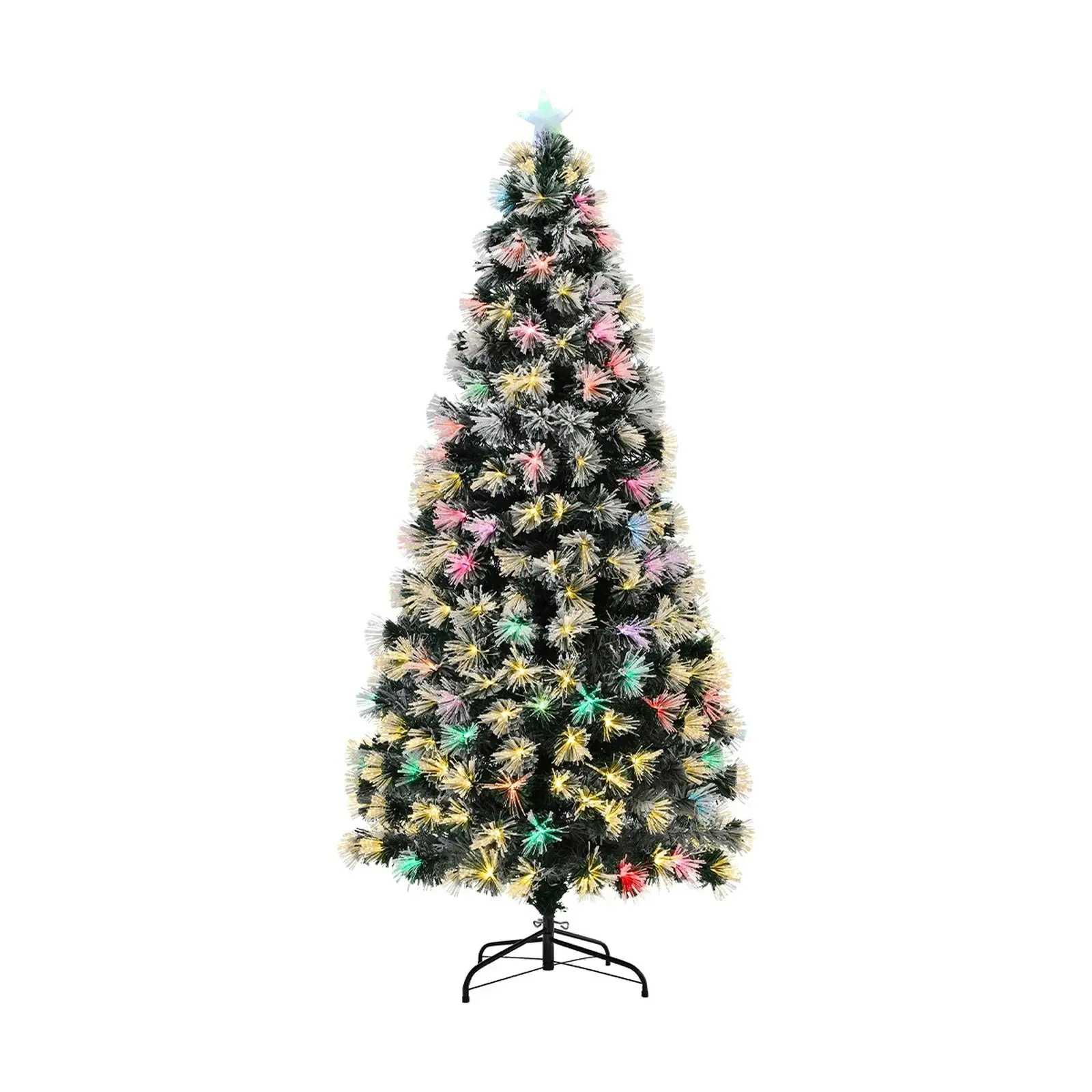 Mazam 2PCS LED Christmas Tree 1.8M 6FT Xmas trees Optic Fibre Snow Multi Colour