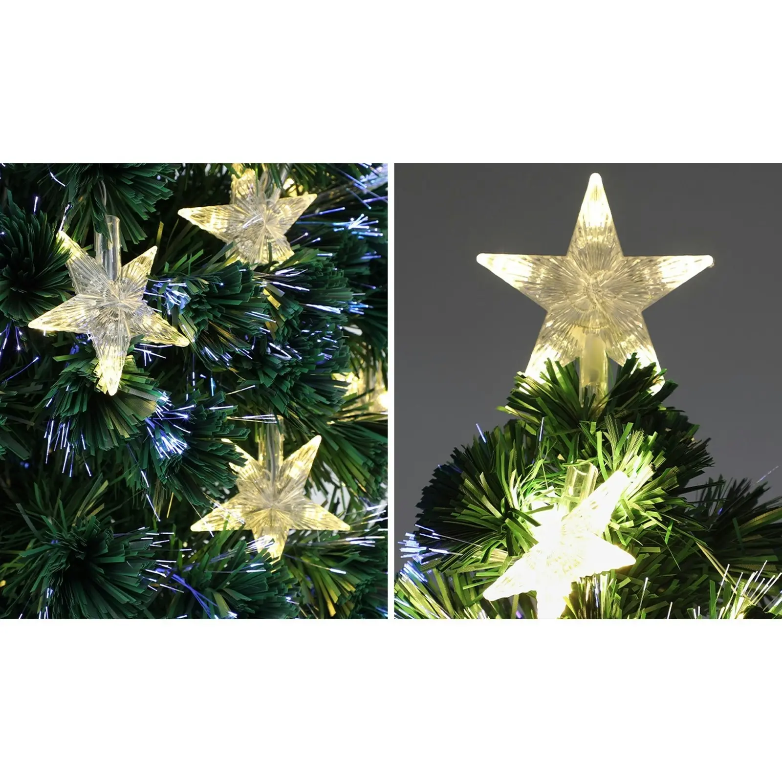 Mazam 2PCS Christmas Tree 6FT 1.8M LED Xmas Optic Fibre Green Multi Colour