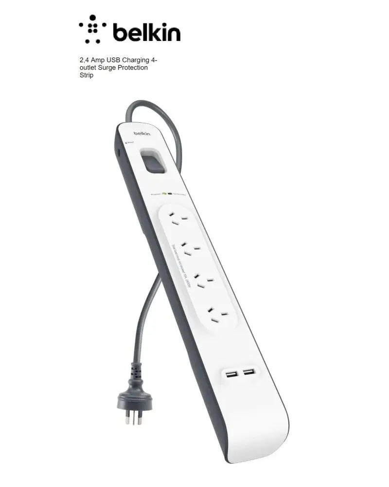 Belkin 2.4 Amp Usb Charging 4-outlet Surge Protection Strip