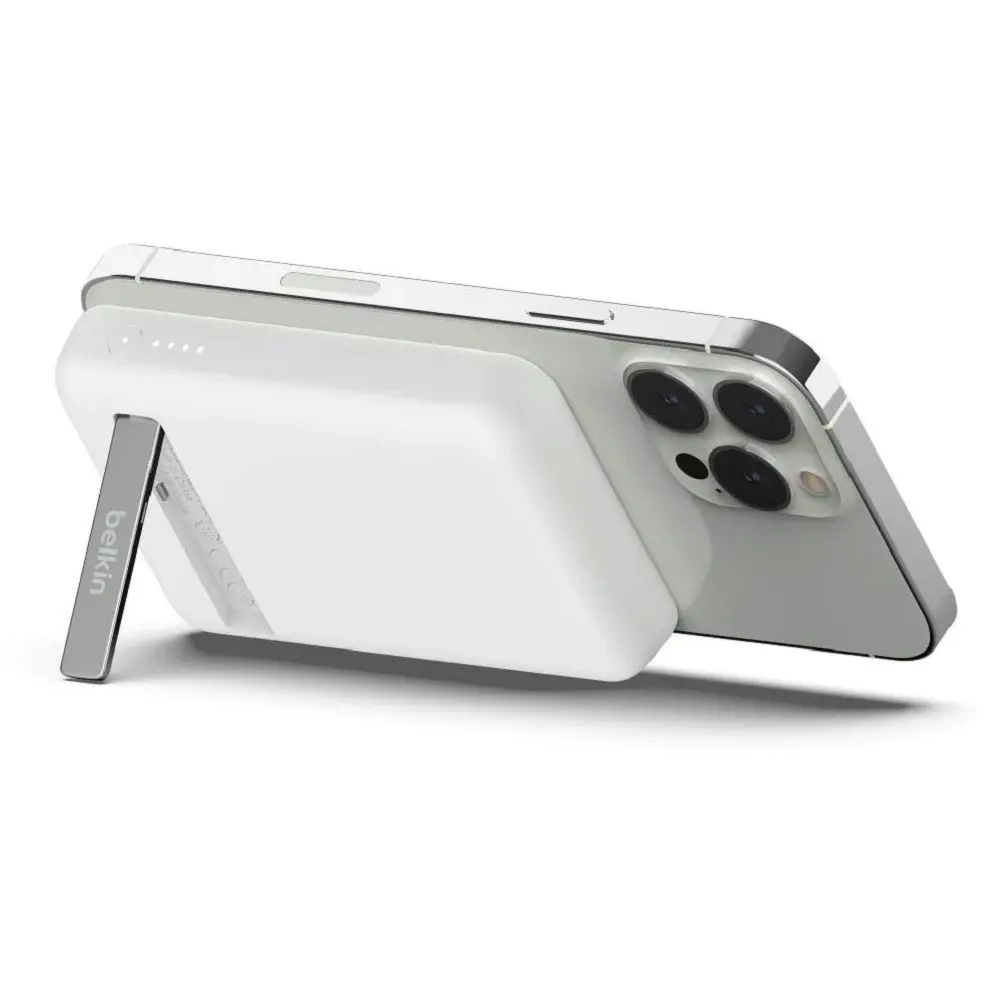 Belkin Boostup Charge 5k Magnetic Wireless Power Bank+stand - White