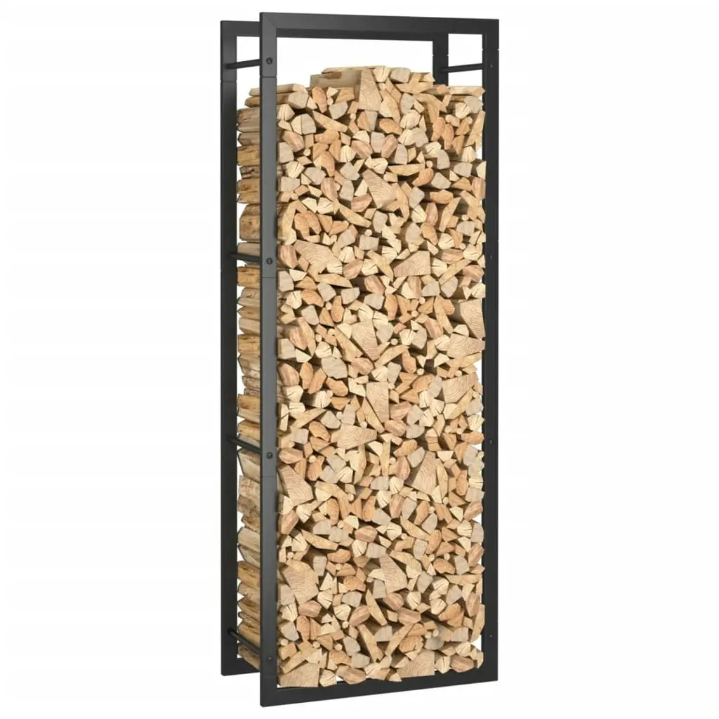 Firewood Rack Matt Black 50x28x132 cm Steel 350306