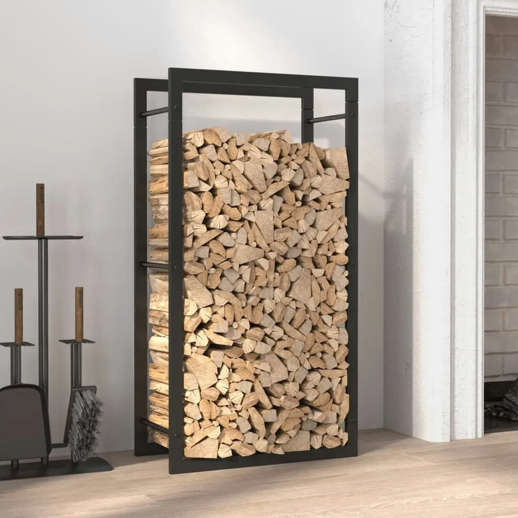 Firewood Rack Matt Black 50x28x94 cm Steel 350305