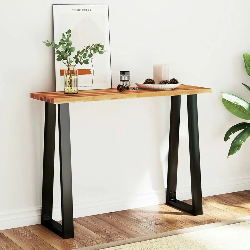 Console Table with Live Edge 110x35x80 cm Solid Wood Acacia 353296