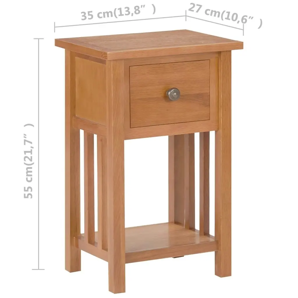 Magazine Table with Drawer 35x27x55 cm Solid Oak Wood 289182