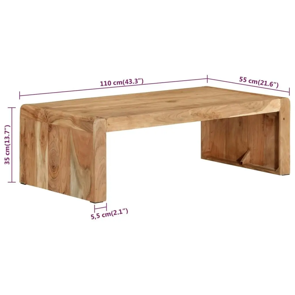 Coffee Table 110x55x35 cm Solid Wood Acacia 351649