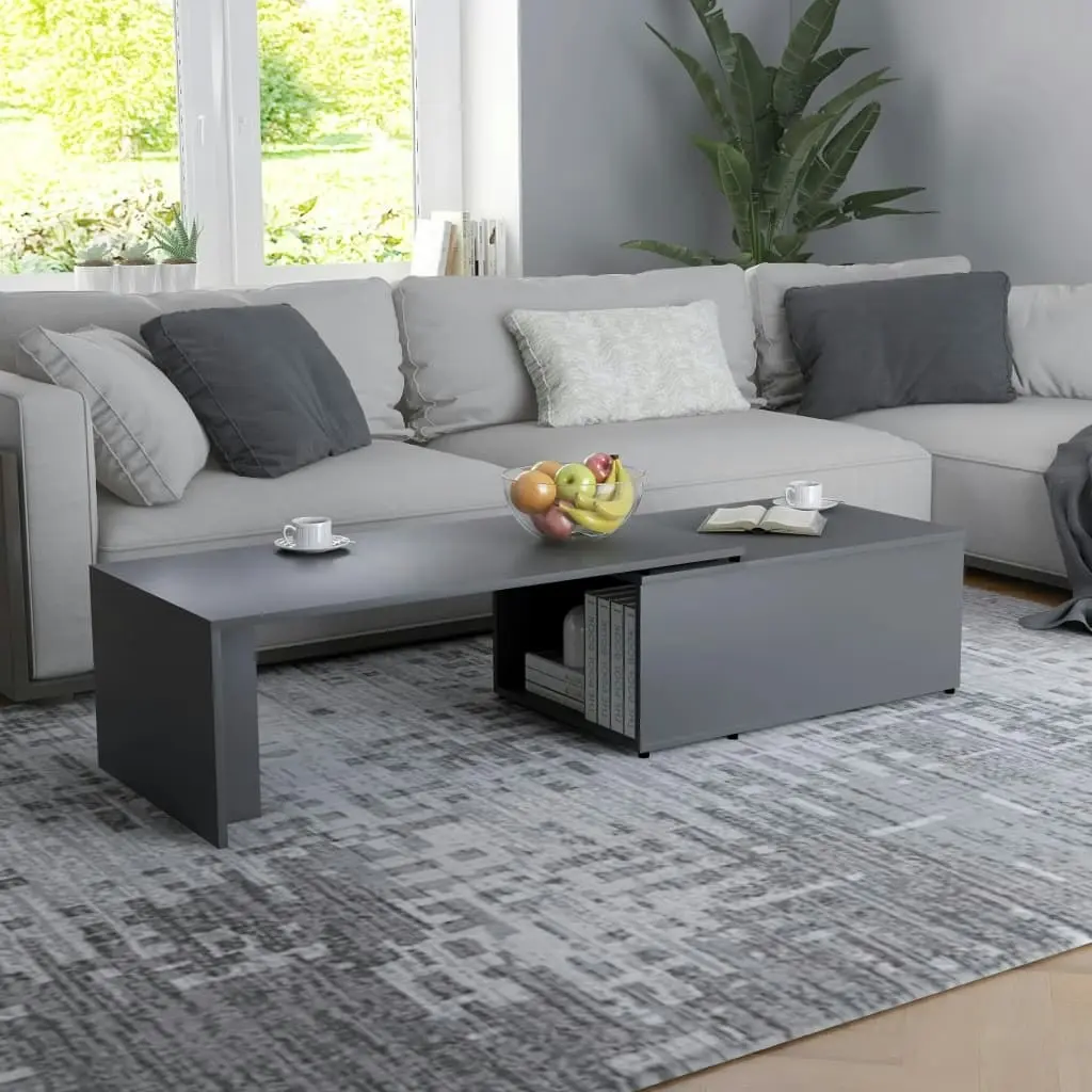 Coffee Table Grey 150x50x35 cm Engineered Wood 801339