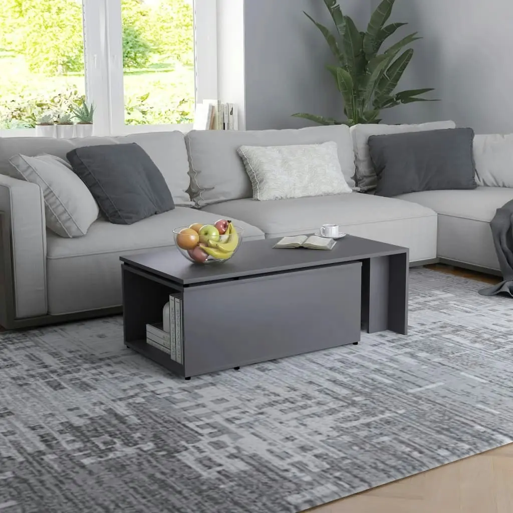 Coffee Table Grey 150x50x35 cm Engineered Wood 801339