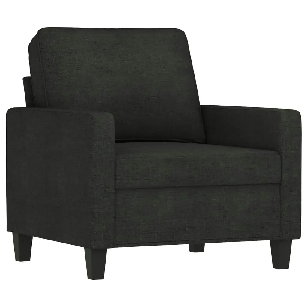 Sofa Chair with Footstool Black 60 cm Fabric 3201033