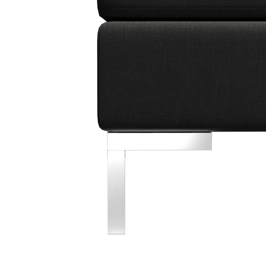 Sectional Footrest with Cushion Farbic Black 286996