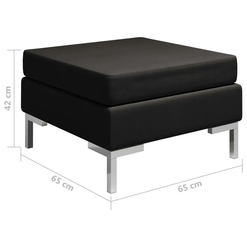 Sectional Footrest with Cushion Farbic Black 286996