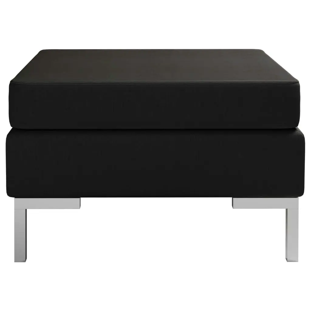 Sectional Footrest with Cushion Farbic Black 286996