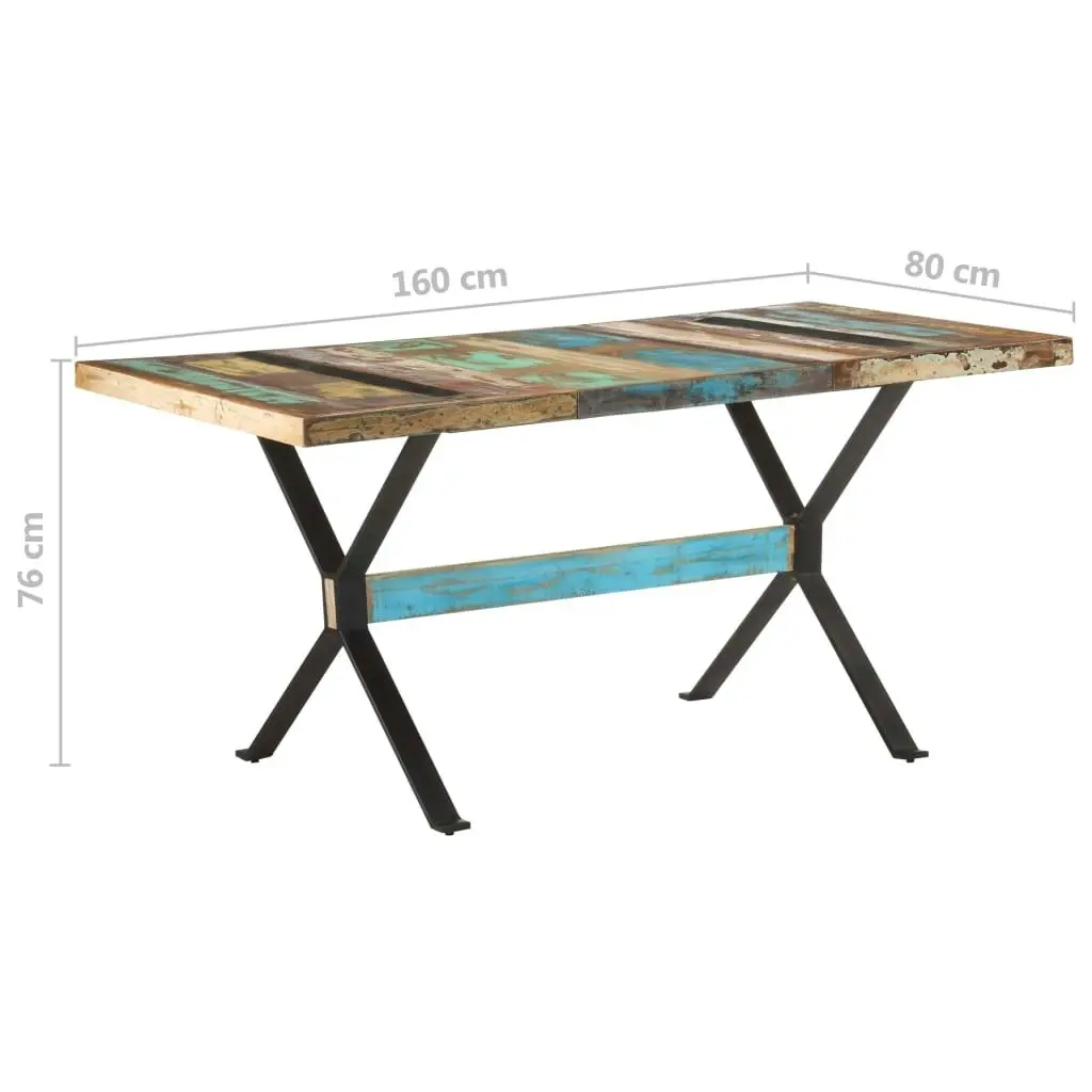 Dining Table 160x80x76 cm Solid Reclaimed Wood 321609