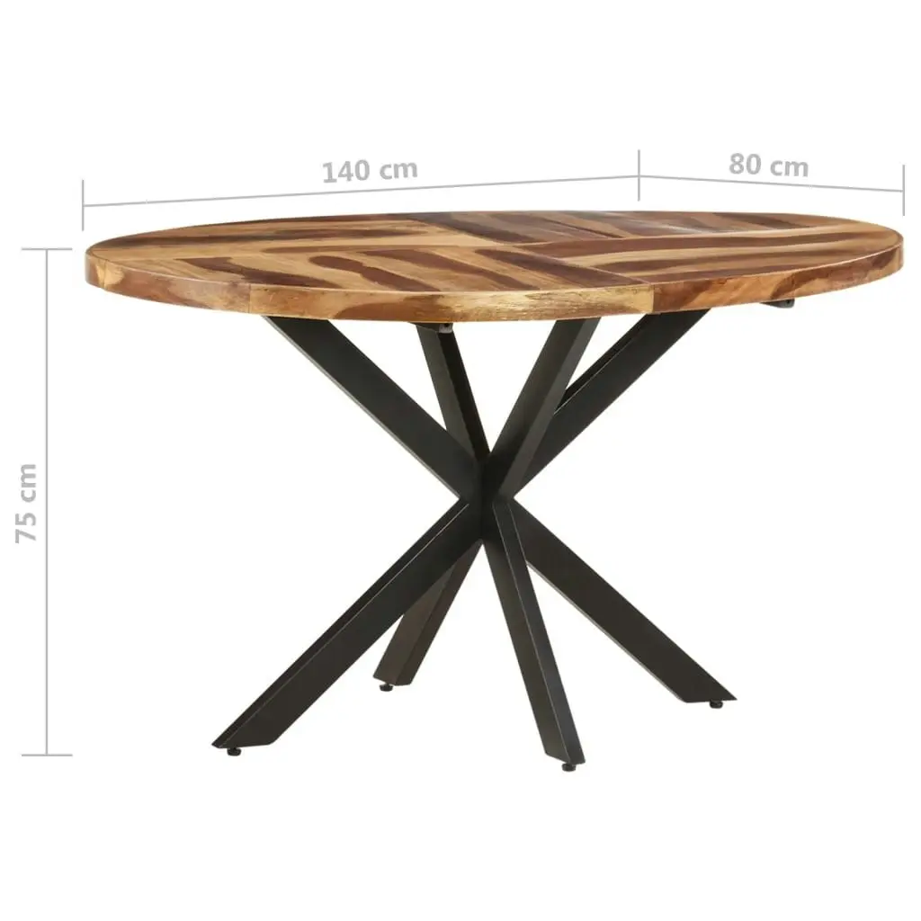 Dining Table 140x80x75cm Solid Acacia Wood with Sheesham Finish 321671