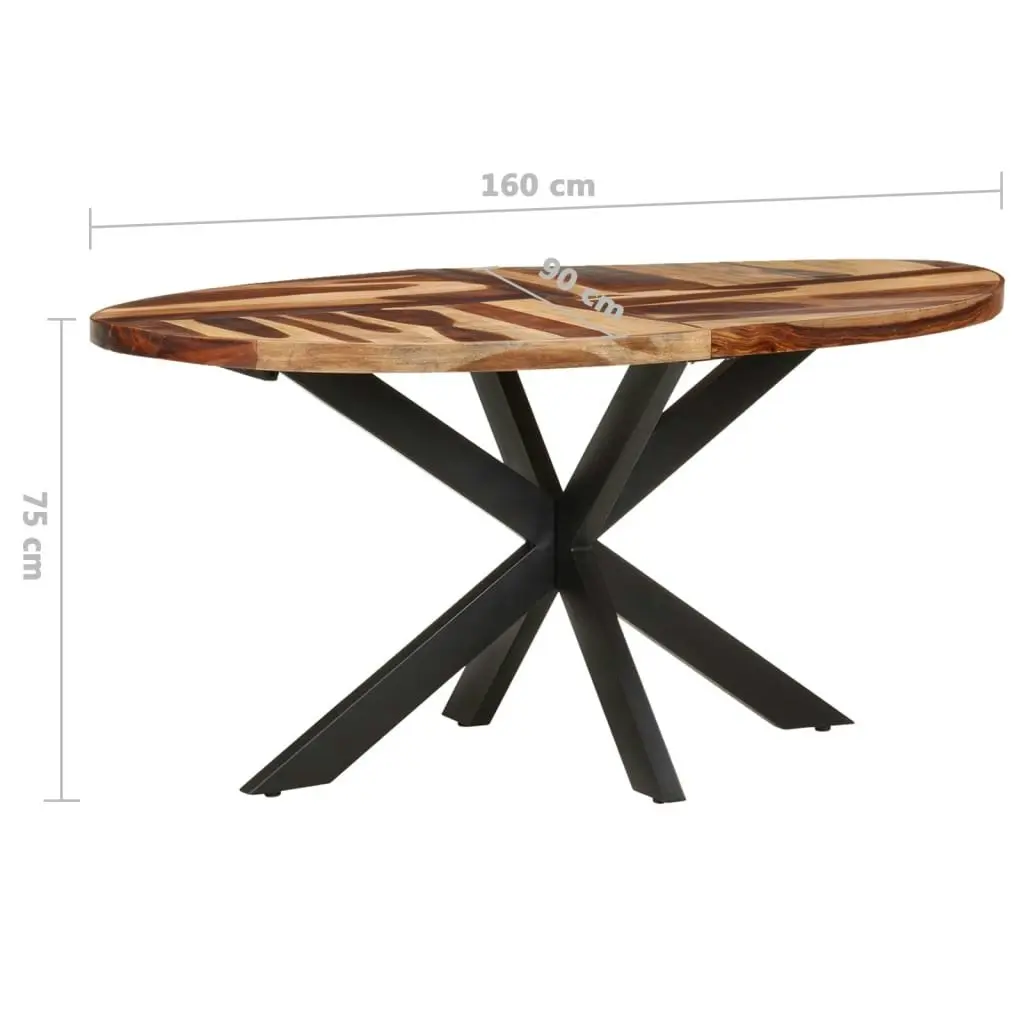 Dining Table 160x90x75cm Solid Acacia Wood with Sheesham Finish 321674